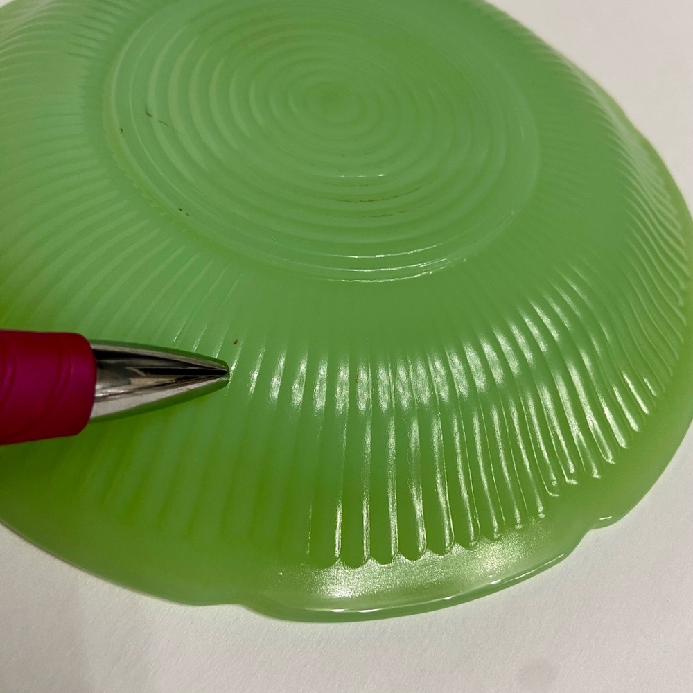 Vtg JADEITE (Jadite)/Anchor Hocking 3pc Set 2 Saucers 1 Cup Green Coffee Tea Set - Picture 16 of 17